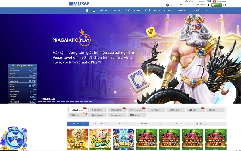 Hướng dẫn chơi slot game tại nhà cái CMD368